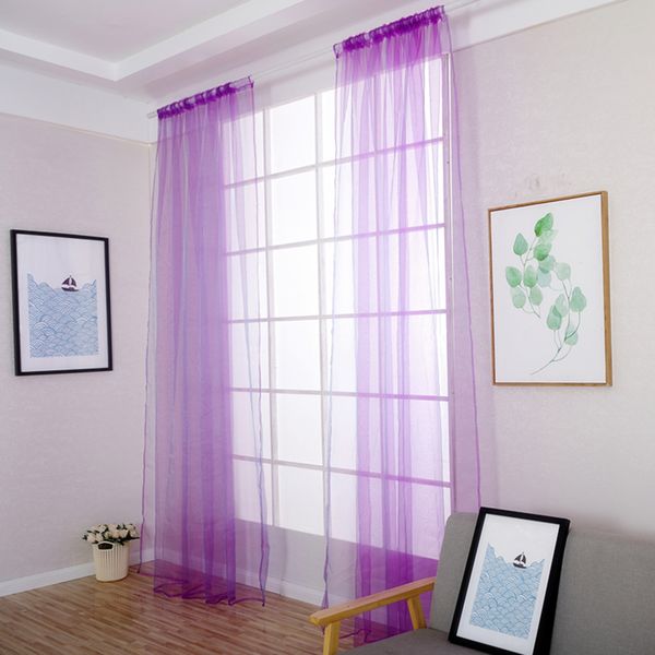 

1 панель solid rod карманный кухня занавес sheer гостиная спальня окно вуаль valance