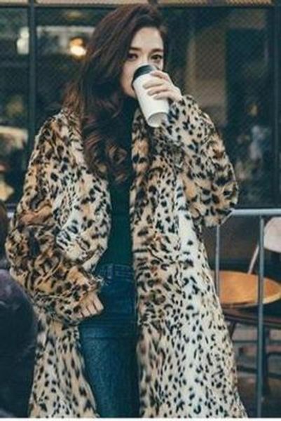 

leopard new style fashion faux fur coat christmas holiday club celebrity vintage women fur coats wholesale, Black