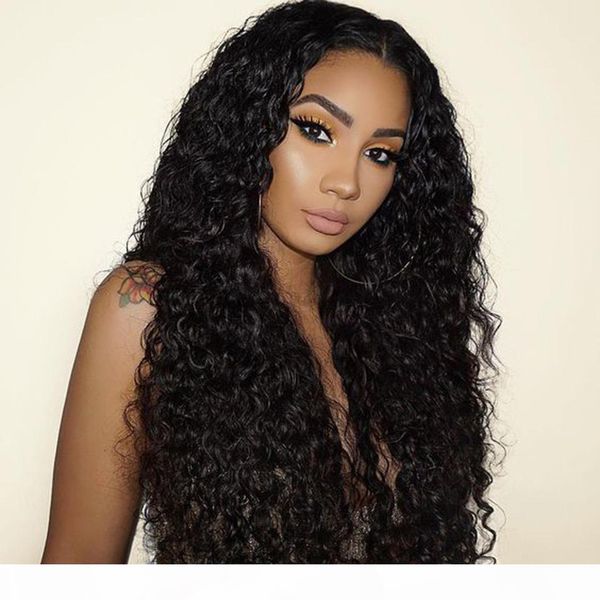 

water wave lace frontal wig with pre plucked baby hair peruvian virgin human hair water wave lace front wigs for black women, Black;brown
