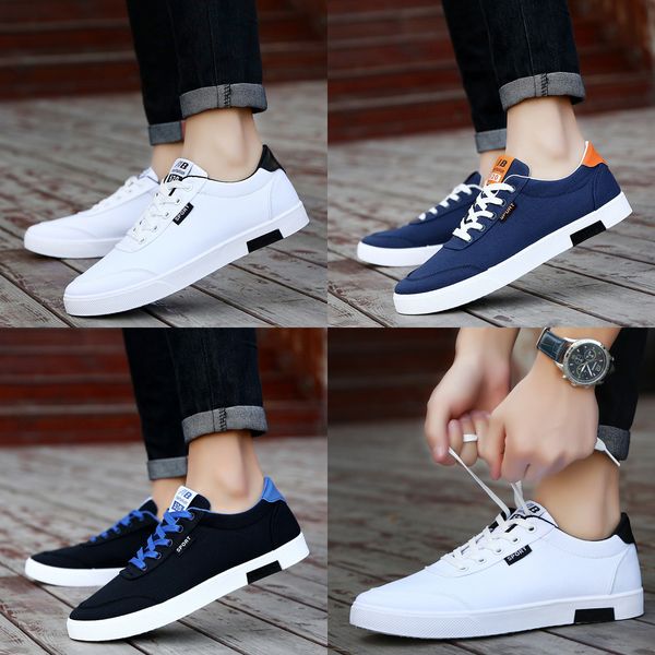 

men shoes 2019 new fashion casual students white board shoes men trend of breathable canvas shoes men sneakers zapatos hombre, Black