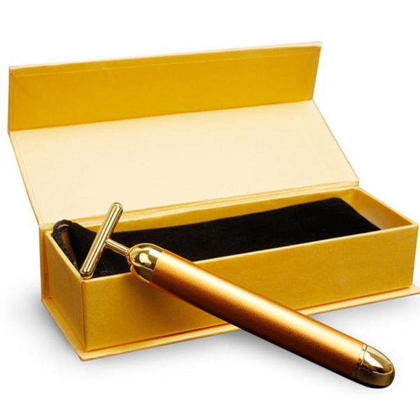 

Energy beauty bar 24k gold pul e firming ma ager facial roller ma ager derma kincare wrinkle treatment face ma ager with box