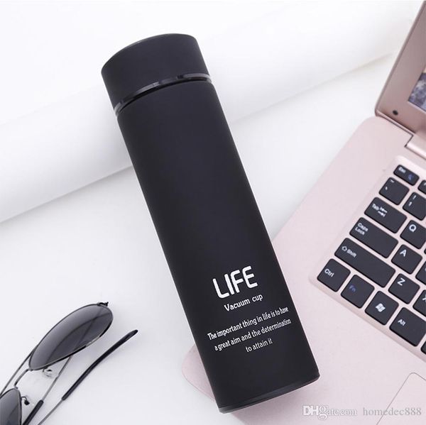 

500ml thermos cup 304 из нержавеющей стали бутылки воды длинных бутылок твердые письма печать кружка вакуумной термоизоляция вода кубок vt05
