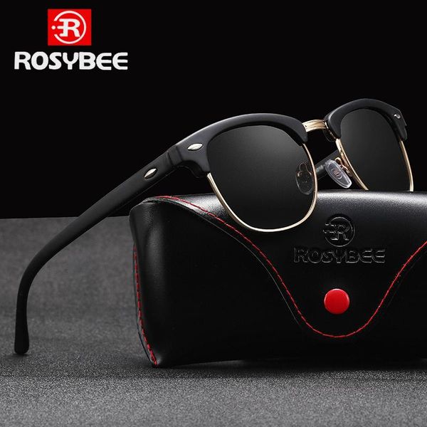 

rosybee uv400 поляризованные очки мужчин женщин классический прохладно ретро солнцезащитные очки покрытие человек вождения оттенки мужской м