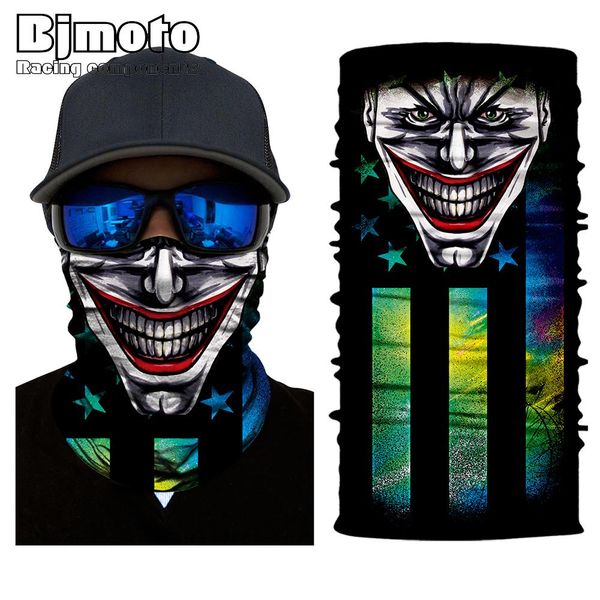 

bjmoto sport bicycle scarf neck face mask ghost skull fire us america mexico de flag skeleton bandana shield headband headwear