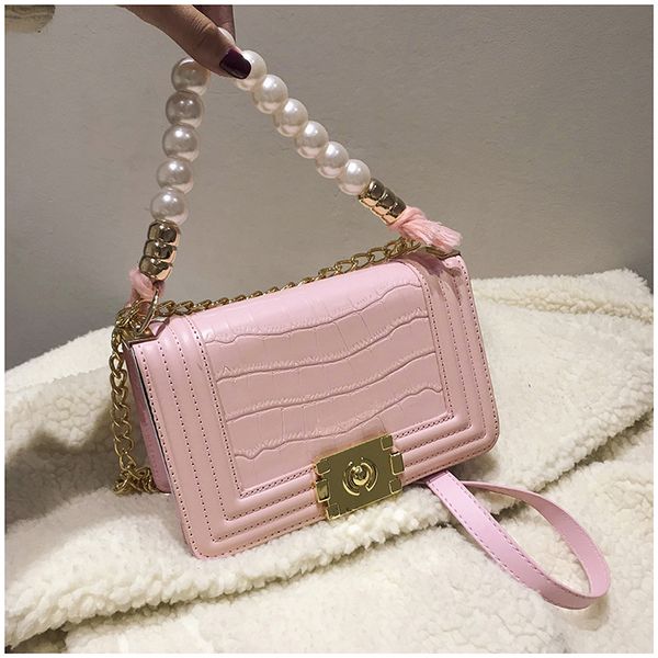 

розовый sugao женщины цепи сумка роскошные сумки на ремне дизайнерская сумка бусины crossbody сумки искусственная кожа кошелек 2020 новая мо