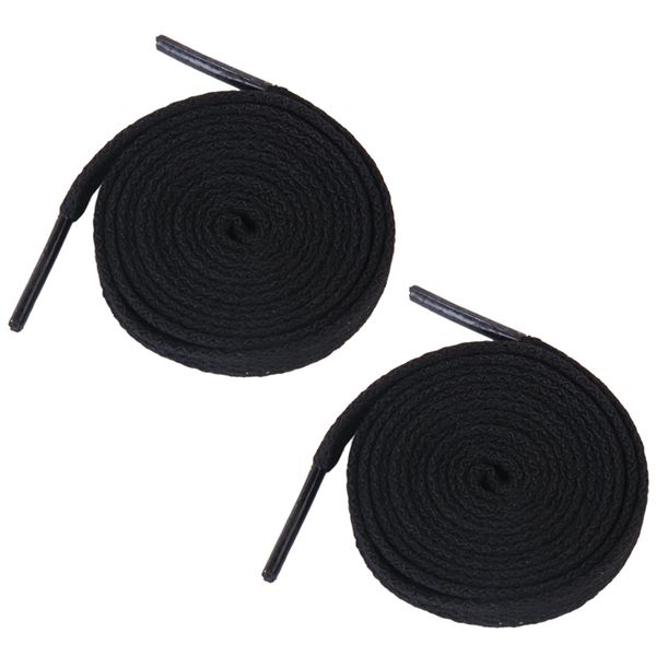 

6 pairs of flat shoes laces shoelaces for sneakers boots shoes 8mm 140cm, Black