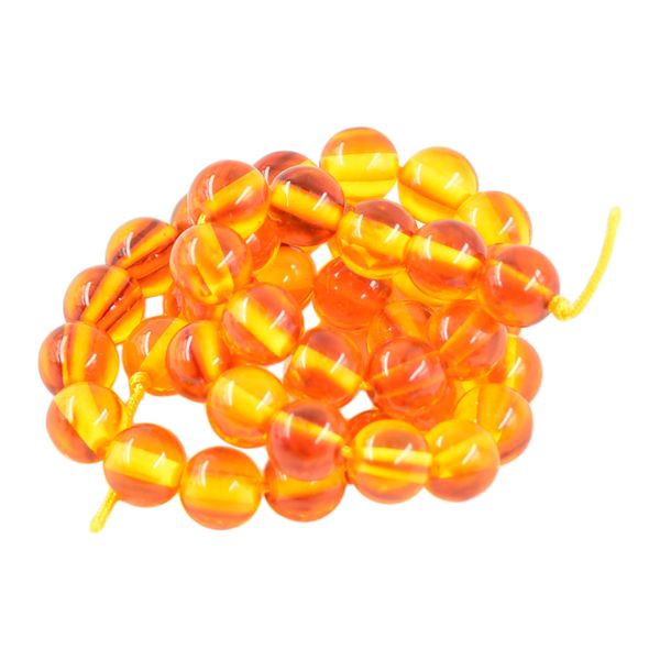 

15\" strand of clear yellow synthetic amber round beads 1.5mm gemstone beads, Silver
