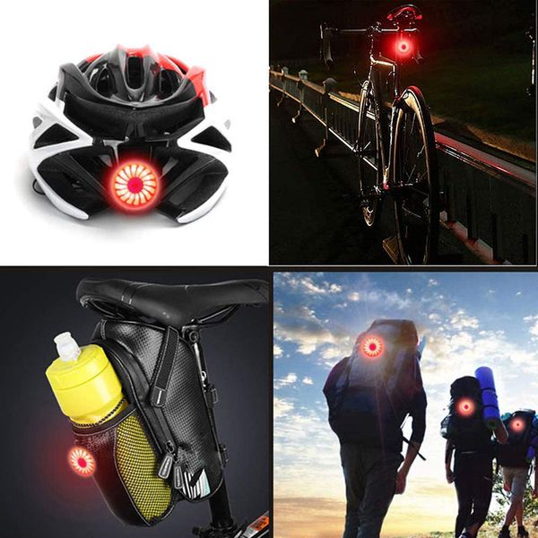 

bicycle rear back light smart brake lights usb 5 modes safety warning
