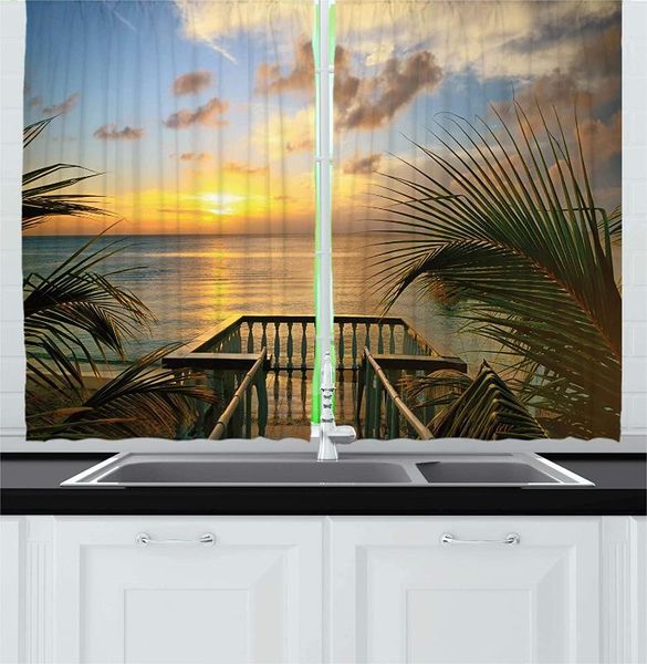 

farm house decor curtains living room bedroom multi window drapes for kitchen mediterranean horizon sea from wooden terrace balc
