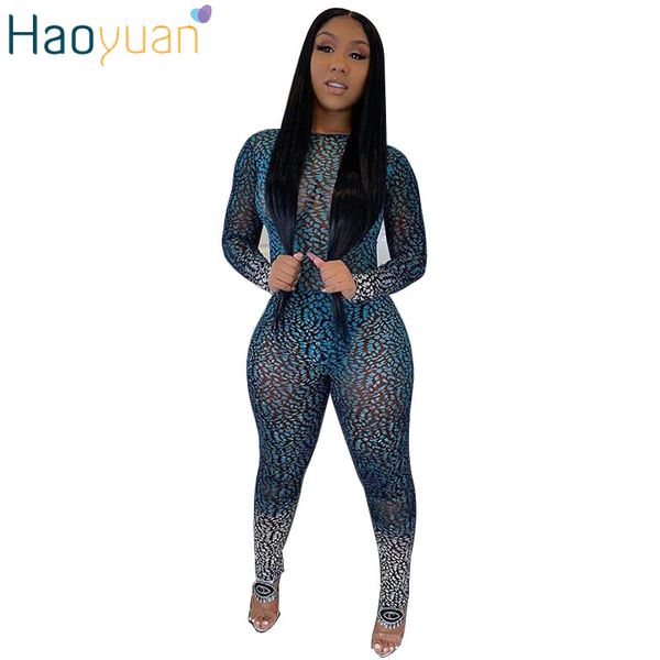 

zooeffbb mesh sheer bodycon jumpsuit long sleeve backless romper fall fashion club party night one piece outfit women, Black;white