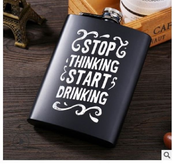 

2020 горячей продажи 8oz черный матовый из нержавеющей стали на открытом воздухе портативный английский письмо вино горшок фляжки drinkware