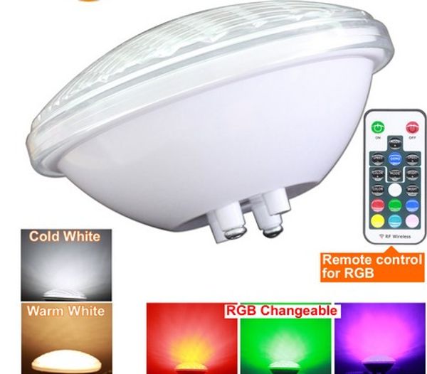 

12v par56 led бассейн свет 24w 36w подводный свет ip68 водонепроницаемый белый / теплый белый / синий / rgb фонтан пруд наружное освещение l