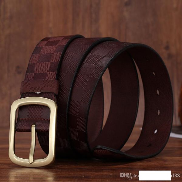 

pattern real cowhide luxury belt male belts for men jeans pin buckle business men belt cowboy waistband, Black;brown
