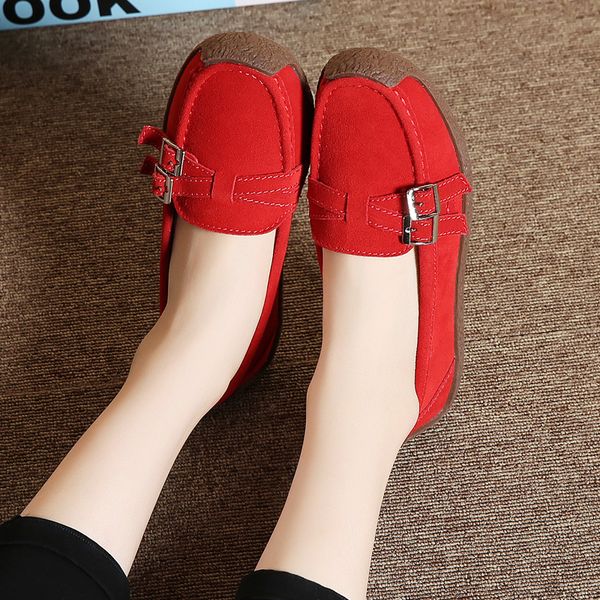 

place of origin supply of goods 2019 new style fashionable women's shoes moccosins genuine leather spring and autumn, Black