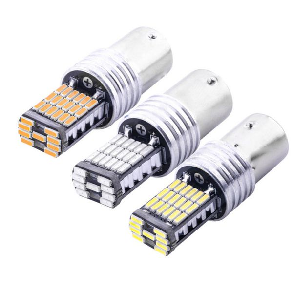 

1pcs 1156 1157 3157 ba15s s25 7440 7443 t15 car lights 45 smd led bulb 4014 brake rear turn signal lamp backup light dc 12v