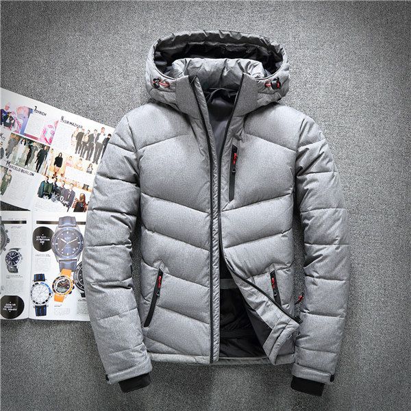 

2018 winter hooded duck down jackets mens warm thick quality down coats male winter overcoat parkas man puffer jackets, Black