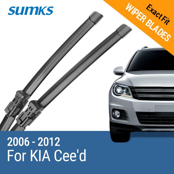 

sumks wiper blades for kia cee'd fit push button / hook arms 2006 2007 2008 2009 2010 2011 2012 2013 2014 2015 2016 2017