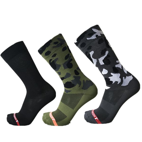 

men professional brand cycling sport socks protect feet breathable wicking racing cycling socks mountain bike bicycles, Black