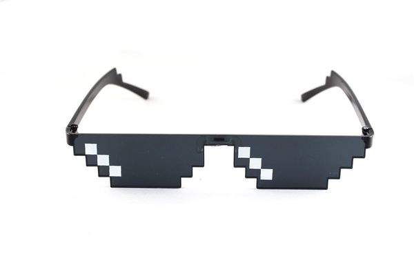 

novelty vintage mosaic sunglasses for kids square pixel sunglasses 2019 trendy mosaicic glasses kids party prop 9183, White;black