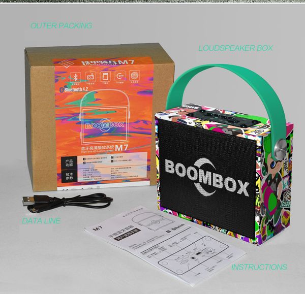 

новый m7 портативный 10 вт bluetooth для беспроводной деревянный динамик стерео бас hifi 3d объемный сабвуфер громкой связи tf карта aux fm