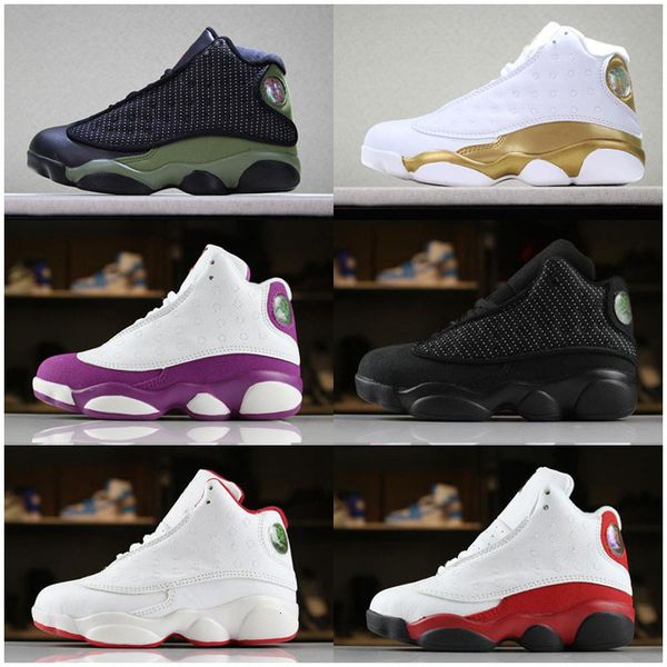 

13 kids basketball shoes black/yellow 13s dmp bordeaux respect xiii sneakers boy girl children eur28-35