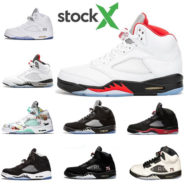 

stoct x 5s wings international flight mens basketball shoes red blue suede white men sports sneakers designer