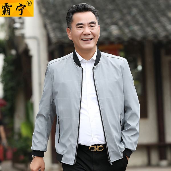 

2018 autumn new style middle-aged men's jacket men's wear plus-sized daddy clothes jacket, Black;brown