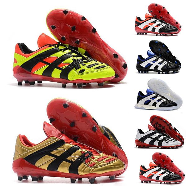 

Predator Accelerator 2019 Top Quality Champagne FG/IC Mens Designer Football Boots White Red Black Flat Spike Bottoms Soccer Cleats Shoes