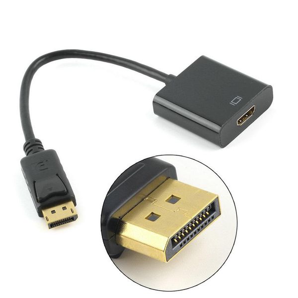 

100pcs displayport male dp to hdmi female converter adapter cable brand 1080p m/f hd display port for pc
