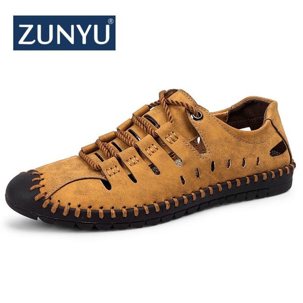 

zunyu summer comfortable men casual shoes loafers men shoes quality split leather flats moccasins size 38-46, Black