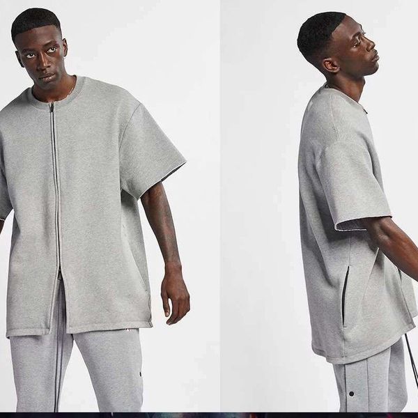 

new fog fear of god jointed grey baseball jacket men women couple sport jerry same short sleeve fashion tee fashion promotion, Black;brown