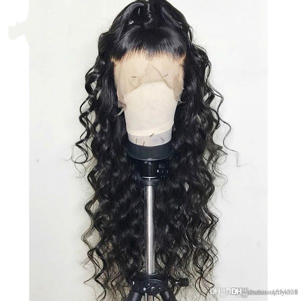 

360 lace frontal wig for black women 150% density loose curly wave brazilian remy hair human hair wigs with baby hair kl