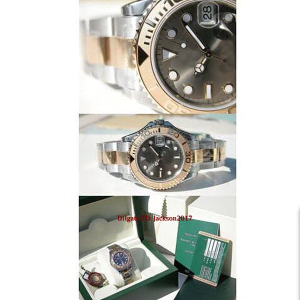 Original Casual certificado caixa Modern Relógios Unisex Watches 168623 Midsize Aço Amarelo Tempo ouro Lapse moldura Slate Dial 36 milímetros
