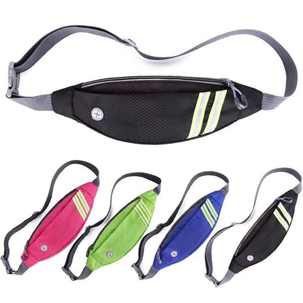 

sports running waist bag belt pack reflective strip mobile phone holder for men/women