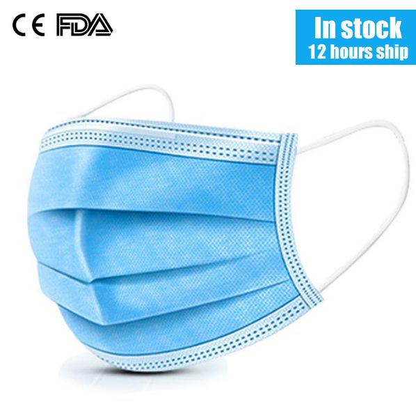 

disposable face mask 3 layer ear-loop dust mouth masks cover 3-ply non-woven disposable dust mask soft breathable outdoor part