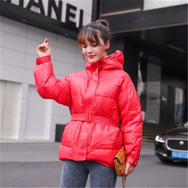 

2019 nueva chaqueta holgada larga con cintura gruesa chaqueta de moda de invierno para mujer, Black