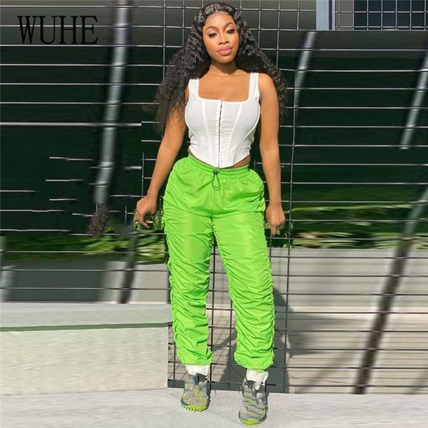 

wuhe summer casual women ruched hip hop trousers club party night elastic joggers biker loose pant streetwear sweatpants, Black;white