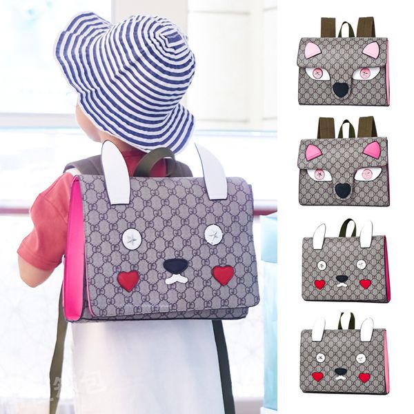 

Baby Kids Designer Backpacks New Style Kindergarten Baby Students School Bags Large Capacity Cute Cartoon Letter Printed Shoulders Bags