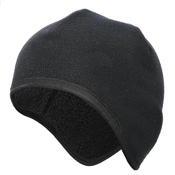 

cycling caps wear-resistant west biking warm fleece bike cycling caps windproof outdoor bicycle riding hat, Black