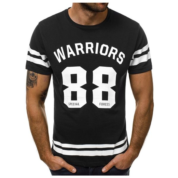 

new summer fashion sport fitness short sleeve t-shirt casual o-neck stripen print clothing homme slim fit tees 6 color, White;black