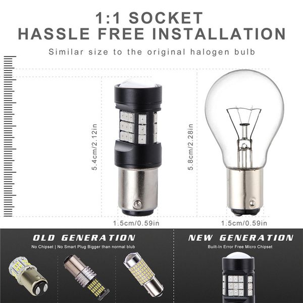 

led reverse backup bulb chipsets back up stail light lamp bulbs replacement new red durable practical l0418