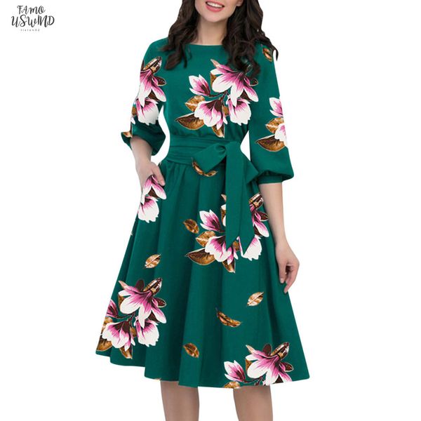

plus size 3xl summer dress 2020 ladies vintage half sleeve woman party night floral casual dresses print dresses women party dress, Black;gray