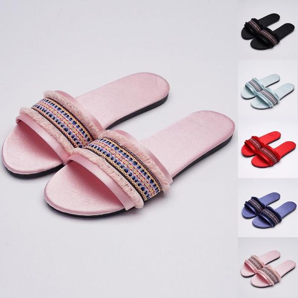 

women beach slippers bring summer ethnic elegant linen peep toe home comfort shoes flip flops woman anti-slip flat sandals #0505, Black