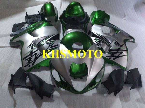 Kit de junção de molde de injeção para SUZUKI Hayabusa GSXR1300 96 99 00 07 GSXR 1300 1996 2007 ABS Prata Verde Carenagens + Presentes SG16