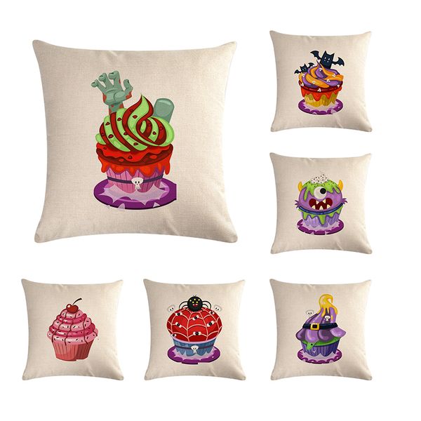 

новый мультфильм торт клубничный подушка обложка бросьте подушки обложка хлопок белье 45cm * 45cm декоративная подушка для софы zy333