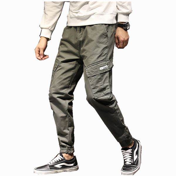 

Mens Cargo Pants Elastic foot close Skinny Pants Tactical Men's Cargo Multi-pocket Overalls Trousers Free Shipping