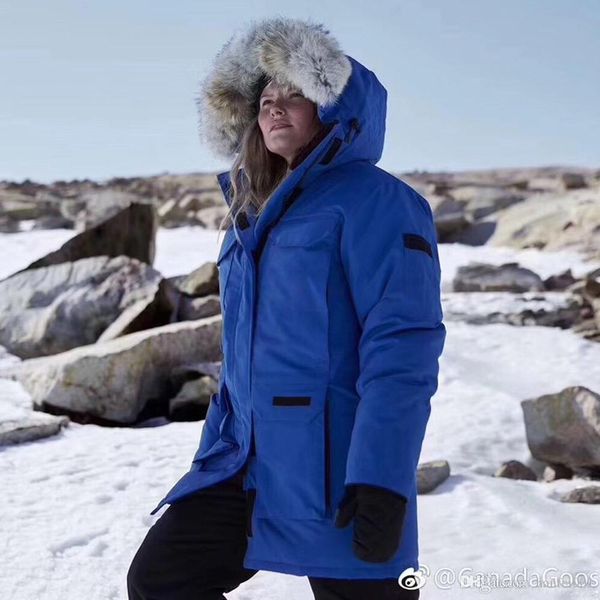 

parker wolf hair g00se outdoor long down jacket exped1tion solid color man women couple winter warm outdoor park coat hflsyrf092, Black