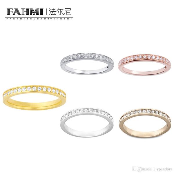 

fahmi swa rare rose gold simple elegant women's ring exquisite pave crystal is the perfect accessory for day and night dressing, Silver
