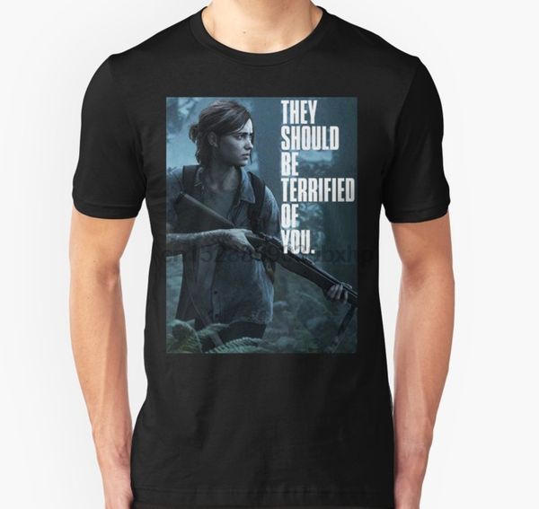 

men tshirt the last of us part 2 ellie terrified of you t shirt slim fit t shirt women t-shirt tees top, White;black