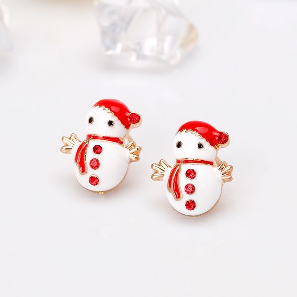 

wholesale- christmas jewelry lovely snowman santa claus deer bells snowflake star design women stud earrings christmas gift 2019, Golden;silver